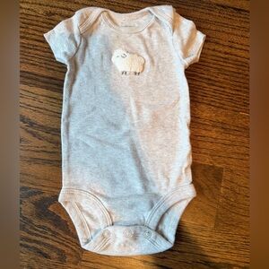 Carter's Light Gray Onesie with Sheep Appliqué